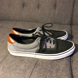 Black/Grey with brown leather Vans